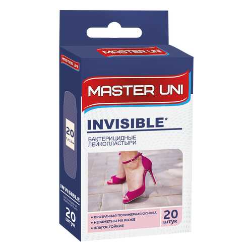 Пластырь Master Uni Invisible бактерицидный на прозрачной полимерной основе 20 шт. в АСНА
