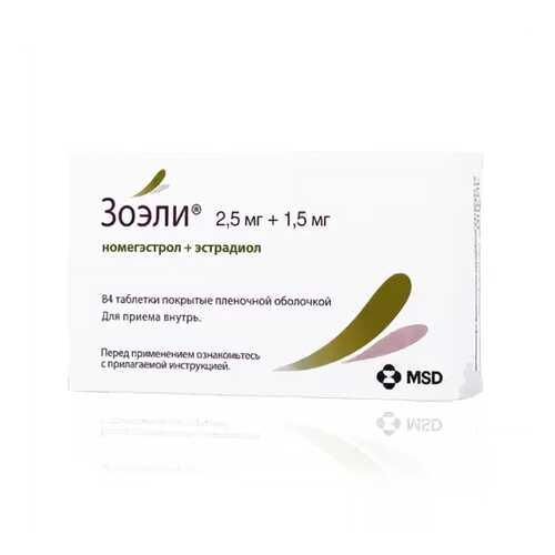 Зоэли таблетки, покрытые пленочной оболочкой 2,5 мг+1,5 мг №84 в АСНА