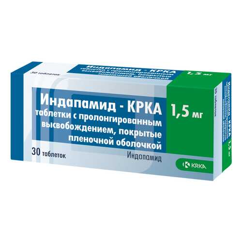 Индапамид-КРКА таблетки пролонг.п.п.о.1,5 мг №30 в АСНА
