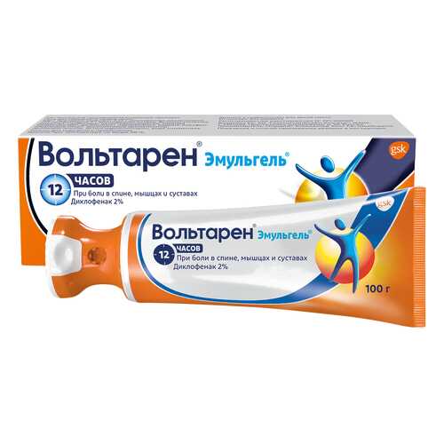 Вольтарен Voltaren гель при боли в спине, мышцах и суставах, гель 2%, 100 г в АСНА