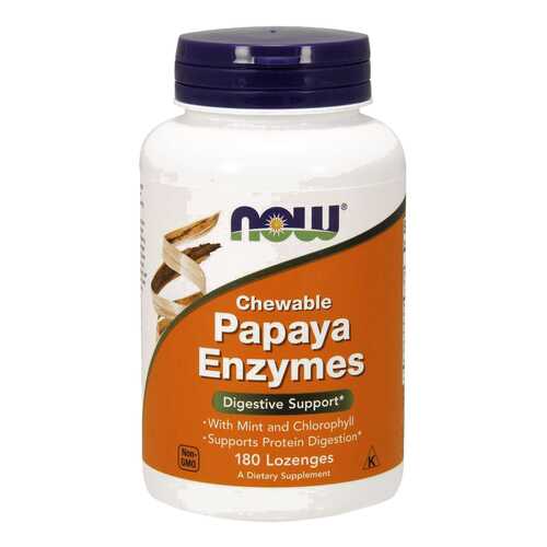 Для пищеварения NOW Papaya Enzymes папайя мята 210 г 180 пастилок в АСНА