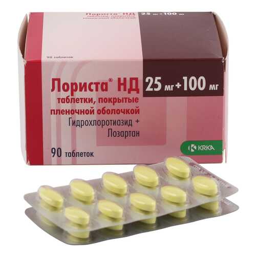 Лориста НД таблетки 25 мг+100 мг 90 шт. в АСНА