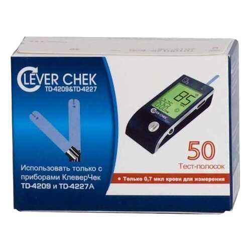 Тест-полоски для глюкометра TaiDoc Clever Chek TD-4227/TD-4209 50 шт. в АСНА