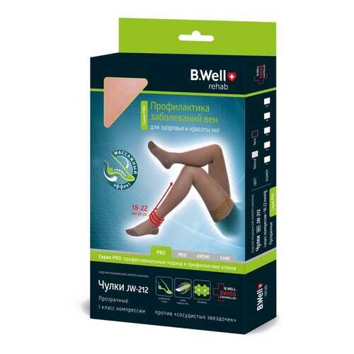 Компрессионные чулки (1 класс, 18-22 мм рт. ст.), №3, черные B.Well rehab JW-212 в АСНА