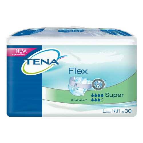 Подгузники для взрослых с поясом, L, 30 шт. Tena Flex Super в АСНА