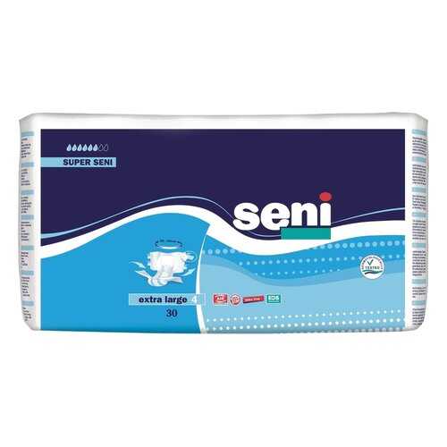 Подгузники для взрослых SENI Super Seni Extra Large, 30 шт (XL30-JA1) в АСНА