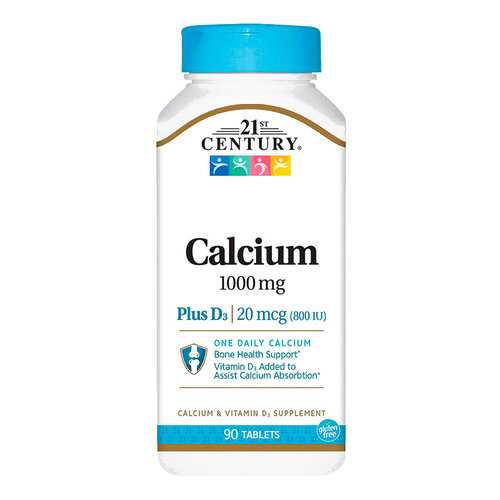 Кальций и витамин Д-3 21ST CENTURY Calcium 1000 + D3 таблетки 90 шт. в АСНА