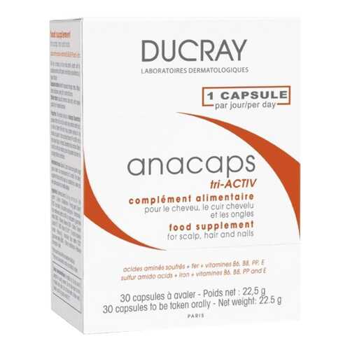 Для волос и кожи головы Ducray Аnacaps Tri-Activ Food Supplement 30 капсул в АСНА
