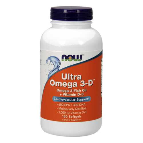 Omega-3 NOW Ultra Omega-3D 600 Epa/300 Dha + Vit D-3 180 капс. в АСНА